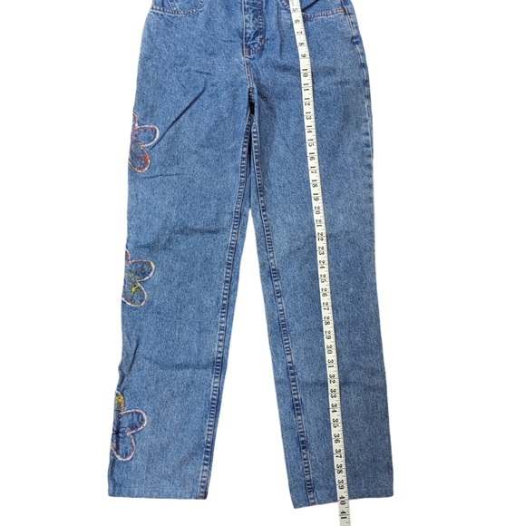 Vintage Hollywood Women's Size 27 100% Cotton Denim Jeans with Flower Pa… - Picture 14 of 15